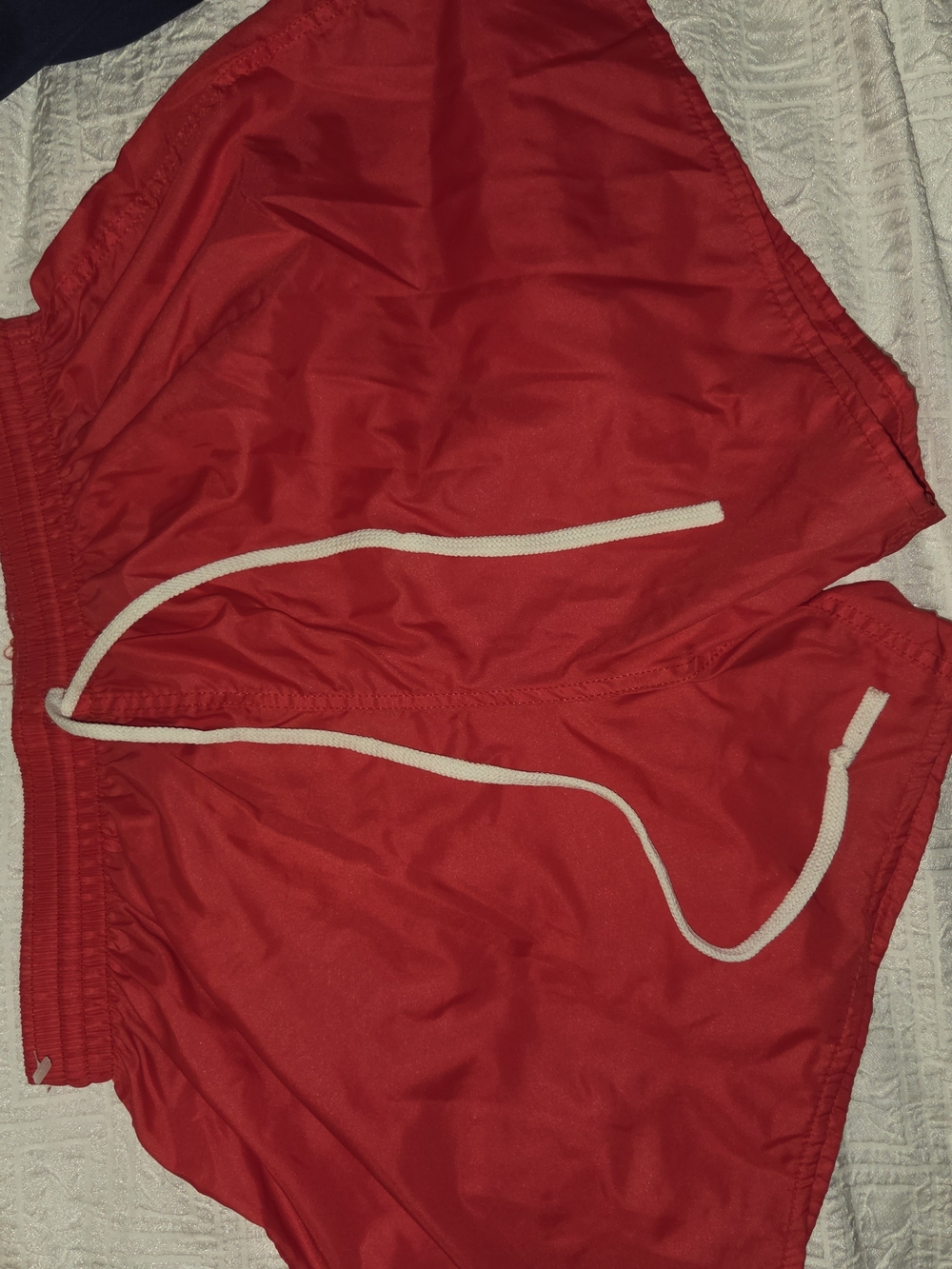 Vintage Canon Bright Red Elastic Waistband Swim Shorts